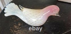 Vintage Fratelli Toso Murano Dove Hand Blown Art Glass Opalescent