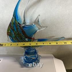 Vintage Gallo's Art Glass Angelfish Sculpture 13.5 Hand Blown Murano Style