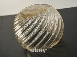 Vintage Gold flecks Spiral glass ribbed vase Art Deco Murano Italy Hand blown 4