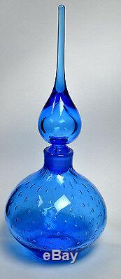 Vintage HAND BLOWN Art Glass Bottle Murano Decanter Italy (RF-FR12)