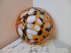 Vintage Hand Blown Art Glass Amber Bowl Tortoise Shell Brown Murano