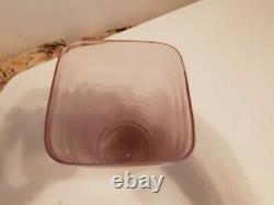 Vintage Hand Blown Art Glass BAROVIER & TOSO MURANO Red Stripe Vase 8.5