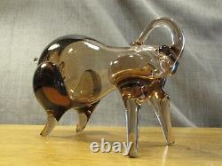 Vintage Hand Blown Art Glass Bull Amber Murano Figurine