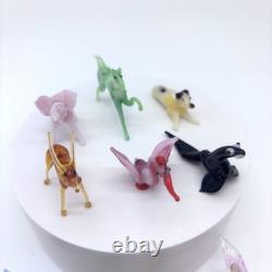 Vintage Hand Blown Art Glass Lot Of 10 Miniature Figurines Japan Murano Style