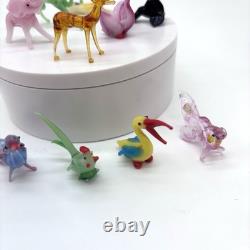 Vintage Hand Blown Art Glass Lot Of 10 Miniature Figurines Japan Murano Style