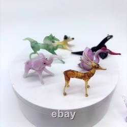 Vintage Hand Blown Art Glass Lot Of 10 Miniature Figurines Japan Murano Style