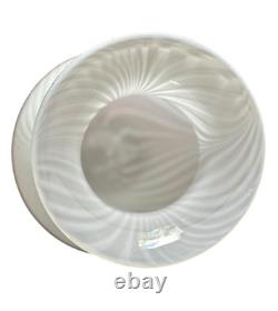 Vintage Hand Blown Art Glass Vase White Filigrana Swirl Venetian Murano Style 8