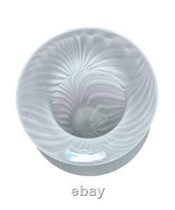 Vintage Hand Blown Art Glass Vase White Filigrana Swirl Venetian Murano Style 8