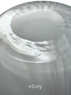 Vintage Hand Blown Art Glass Vase White Filigrana Swirl Venetian Murano Style 8