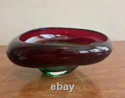 Vintage Hand Blown Glass Centerpiece Bowl Collectable MCM Murano