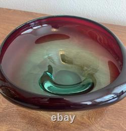 Vintage Hand Blown Glass Centerpiece Bowl Collectable MCM Murano