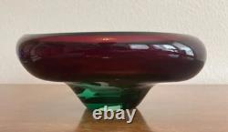 Vintage Hand Blown Glass Centerpiece Bowl Collectable MCM Murano