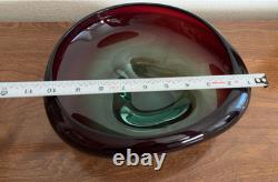 Vintage Hand Blown Glass Centerpiece Bowl Collectable MCM Murano