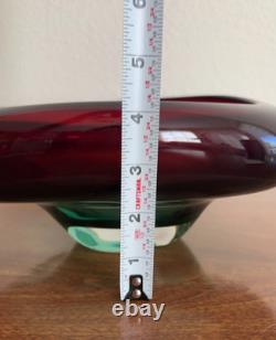 Vintage Hand Blown Glass Centerpiece Bowl Collectable MCM Murano