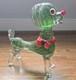 Vintage Hand Blown Glass Dog Figure Murano Style Green Red Gold