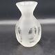 Vintage Hand Blown Hand Cut Murano Art Glass Vase Frosted