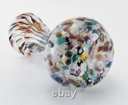 Vintage Hand Blown Italian Murano Millefiori Art Glass Vase 8.75 Tall