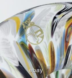 Vintage Hand Blown Italian Murano Millefiori Art Glass Vase 8.75 Tall