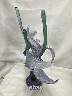 Vintage Hand Blown Italian Murano Zanfirico Art Glass Fish Sculpture Excellent