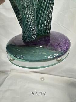 Vintage Hand Blown Italian Murano Zanfirico Art Glass Fish Sculpture Excellent