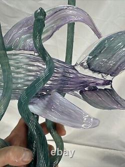 Vintage Hand Blown Italian Murano Zanfirico Art Glass Fish Sculpture Excellent