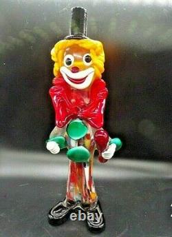 Vintage Hand Blown Italy Murano Art Glass Clown Figurine 13