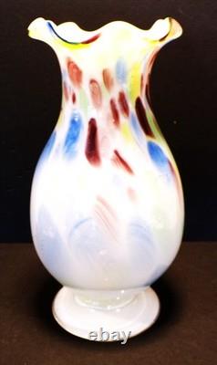 Vintage Hand Blown Mid Centery Modern Studio ART Glass Murano Pedestal Vase H