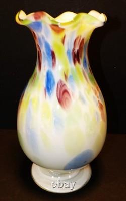Vintage Hand Blown Mid Centery Modern Studio ART Glass Murano Pedestal Vase H