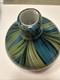 Vintage Hand Blown Mid-Centry Murano Blue Green Black Swirl Vase