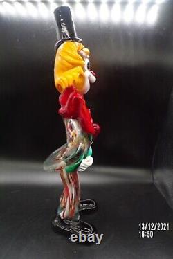 Vintage Hand Blown Murano Art Glass Clown Figurine 13