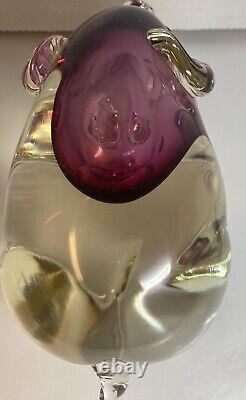 Vintage Hand Blown Murano Art Glass Pig Figurine Red Cranberry Sommerso Alvin 8
