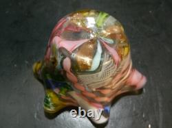 Vintage Hand Blown Murano Fratelli Tutti Fruitti Ribbon Bowl 3.18x5x5 Excel