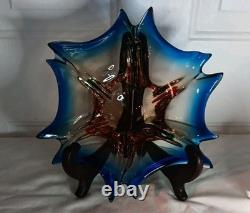 Vintage Hand Blown Murano Free Form Bowl Star Dish