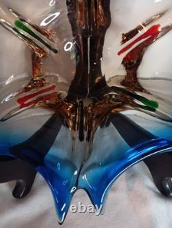 Vintage Hand Blown Murano Free Form Bowl Star Dish