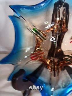 Vintage Hand Blown Murano Free Form Bowl Star Dish