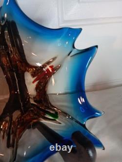 Vintage Hand Blown Murano Free Form Bowl Star Dish