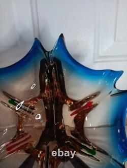 Vintage Hand Blown Murano Free Form Bowl Star Dish