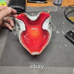 Vintage Hand Blown Murano Glass Basket Rare