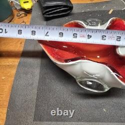 Vintage Hand Blown Murano Glass Basket Rare