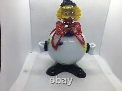 Vintage Hand Blown Murano Glass Clown 7 1/2 T, X 5 1/2 W, Flawless Condition
