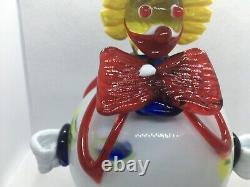 Vintage Hand Blown Murano Glass Clown 7 1/2 T, X 5 1/2 W, Flawless Condition