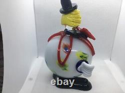 Vintage Hand Blown Murano Glass Clown 7 1/2 T, X 5 1/2 W, Flawless Condition