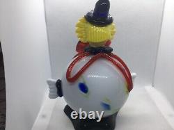 Vintage Hand Blown Murano Glass Clown 7 1/2 T, X 5 1/2 W, Flawless Condition