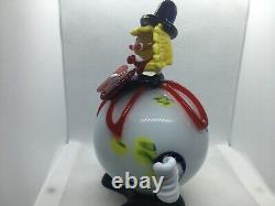 Vintage Hand Blown Murano Glass Clown 7 1/2 T, X 5 1/2 W, Flawless Condition