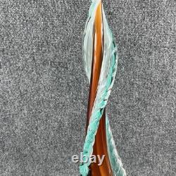 Vintage Hand Blown Murano Glass Sculpture Orange/Teal 20
