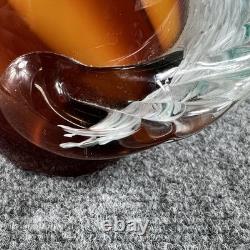 Vintage Hand Blown Murano Glass Sculpture Orange/Teal 20