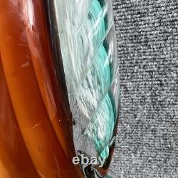 Vintage Hand Blown Murano Glass Sculpture Orange/Teal 20