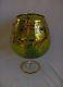 Vintage Hand Blown Murano Green Brandy Art Glass Centerpiece Bowl NICE