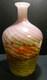 Vintage Hand Blown Murano Multi Color Swirl Feathered Pattern Bottle Vase 13.25