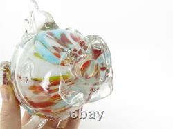 Vintage Hand Blown Murano Multi-Coloured Glass Fish Sculpture 15 Long x 7 Tall